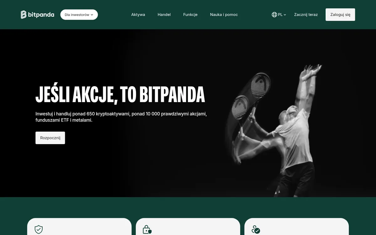 Strona główna Bitpanda na komputerze – zakup kryptowaluty w serwisie Bitpanda